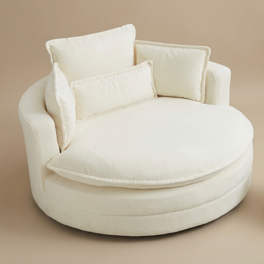 Phoebe round sofa, off-white