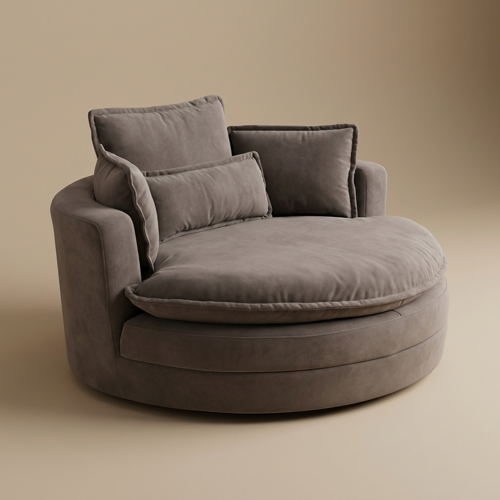 Phoebe round sofa, dark grey