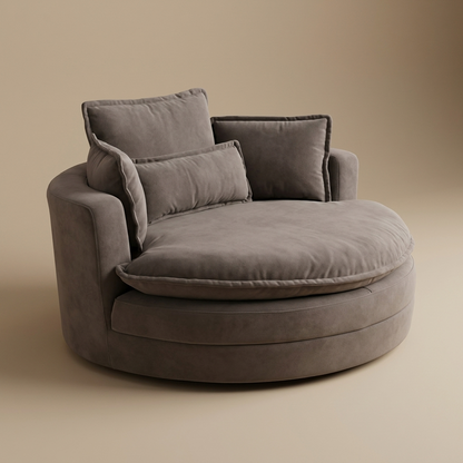 Phoebe round sofa, dark grey