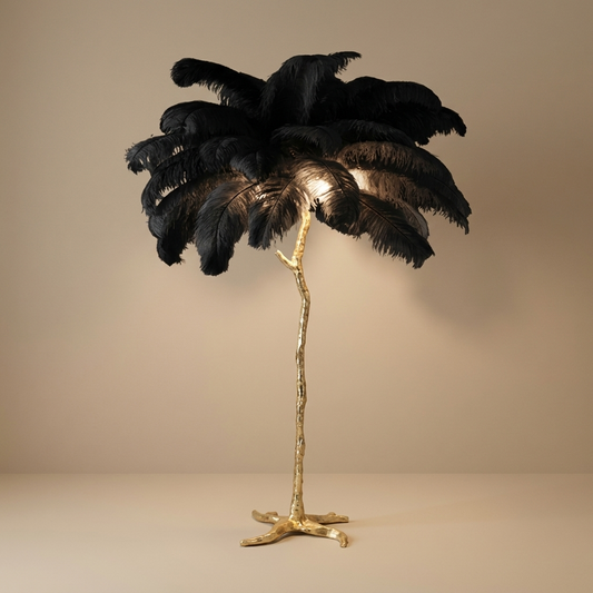 Plume floor lamp, black