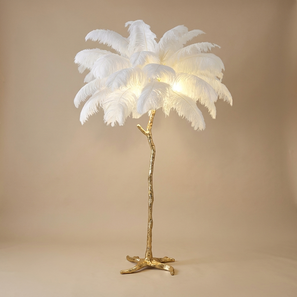 Plume floor lamp, white