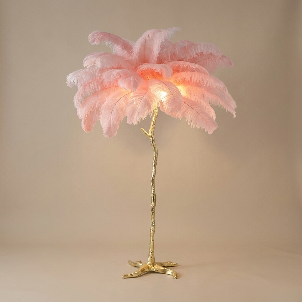 Plume floor lamp, pink