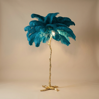 Plume floor lamp, peacock