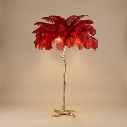 Plume floor lamp, red