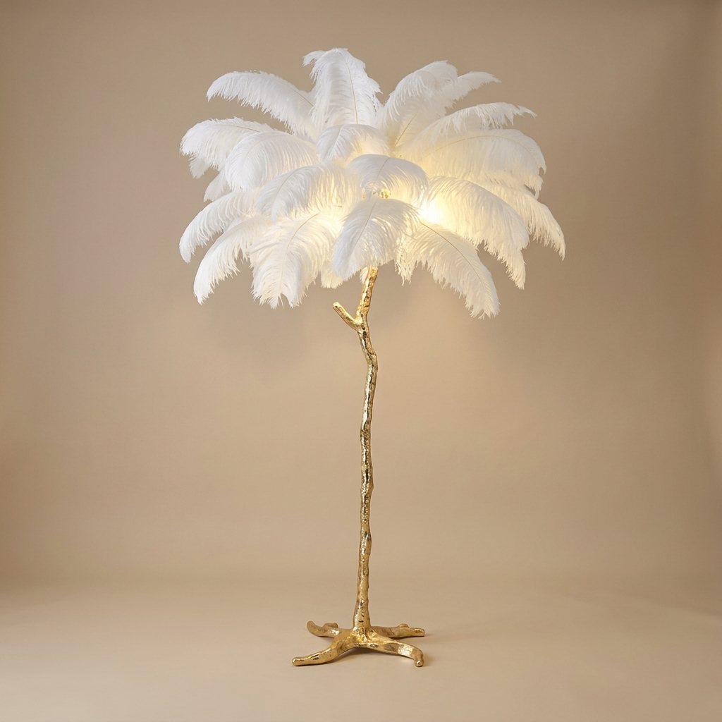 Plume floor lamp, custom