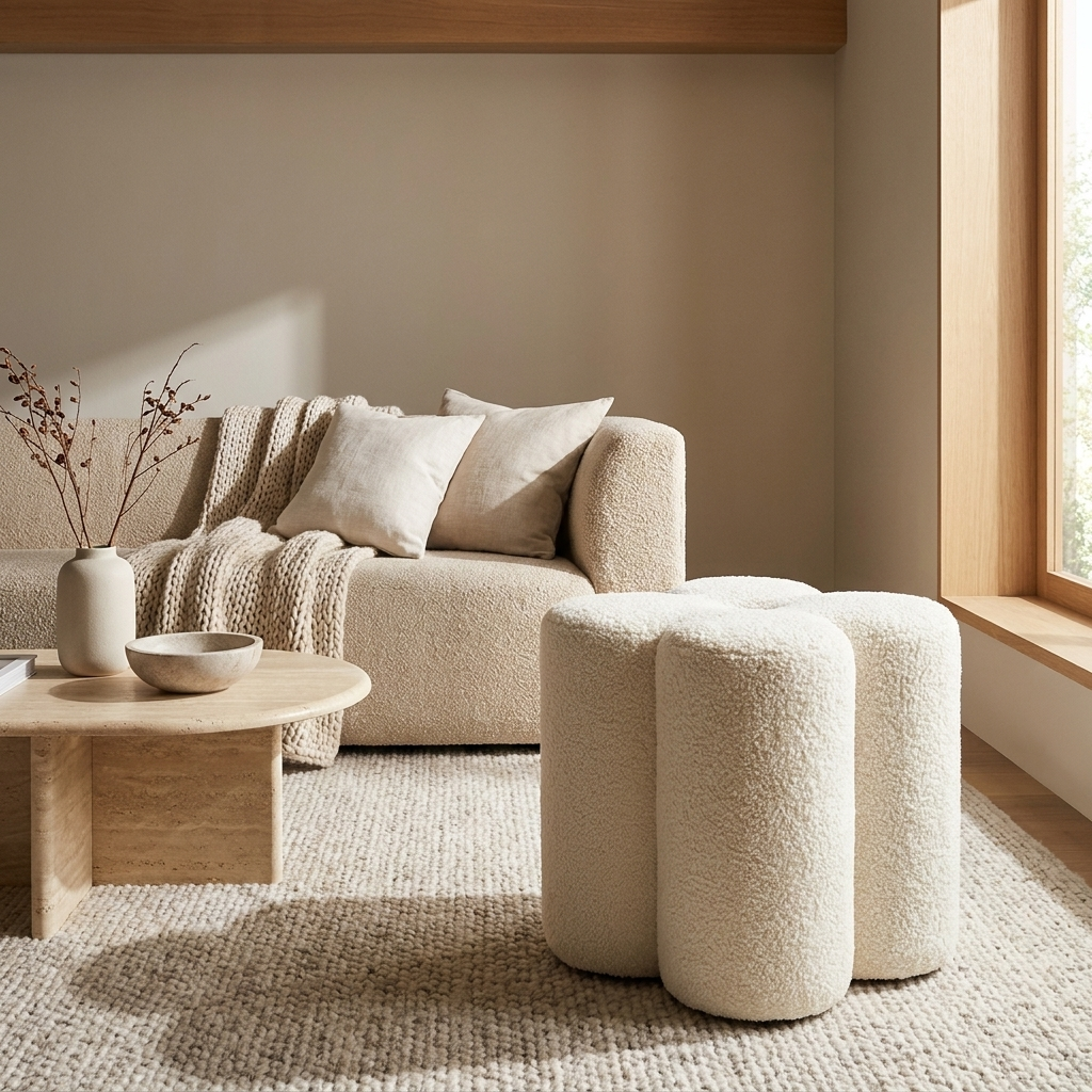 Posy stool styled in a living room