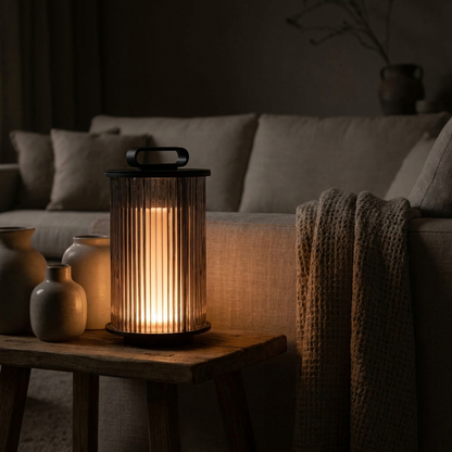 Solene Lantern glowing at night