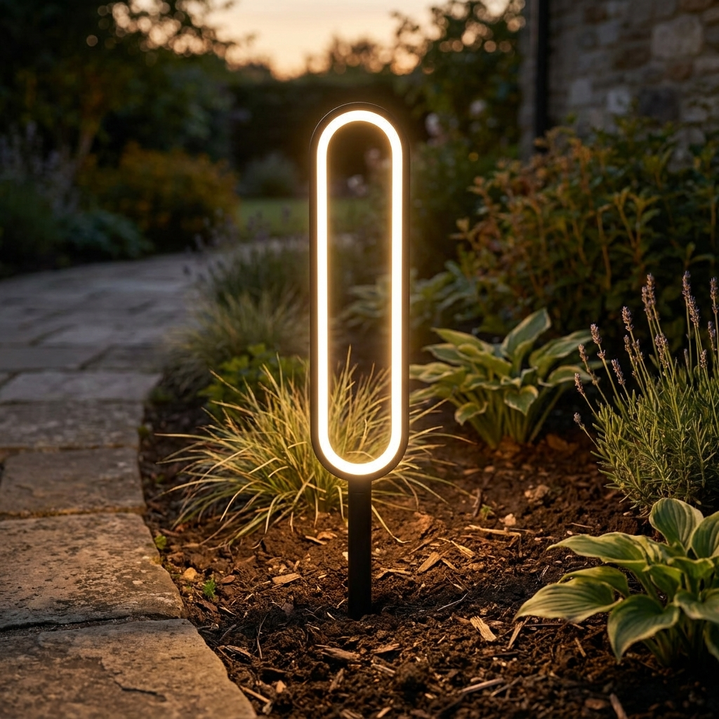 Nova Solar Light - styled on a modern patio path