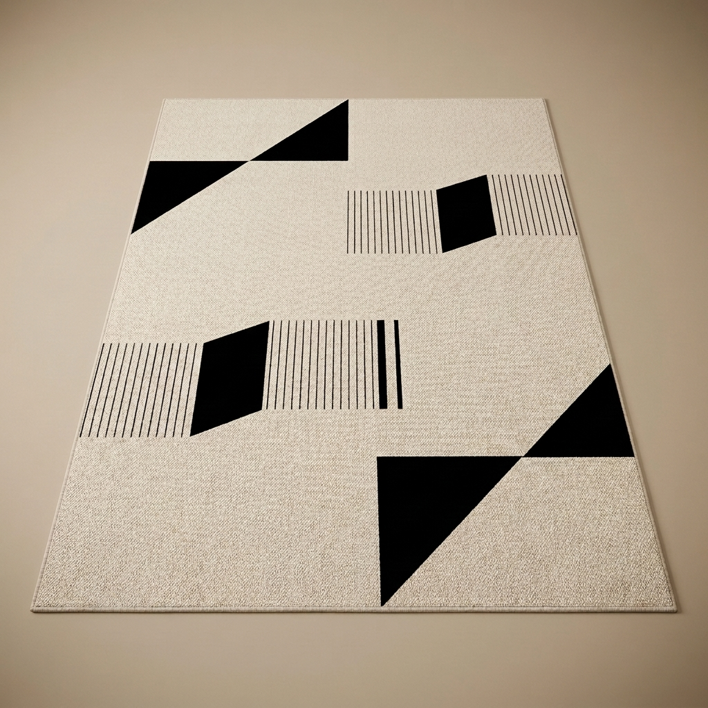 Corfu rug, noir abstract
