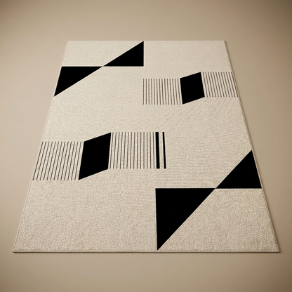 Corfu rug, noir abstract