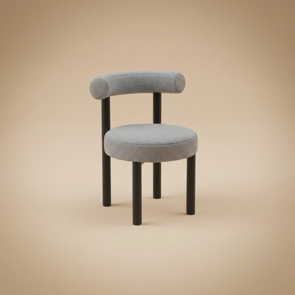 Sable Accent Stool — Ivory Shearling