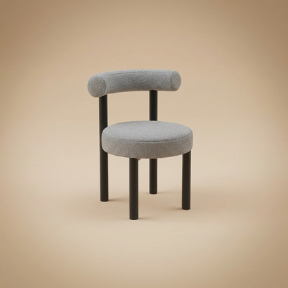 Sable Accent Stool — Ivory Shearling