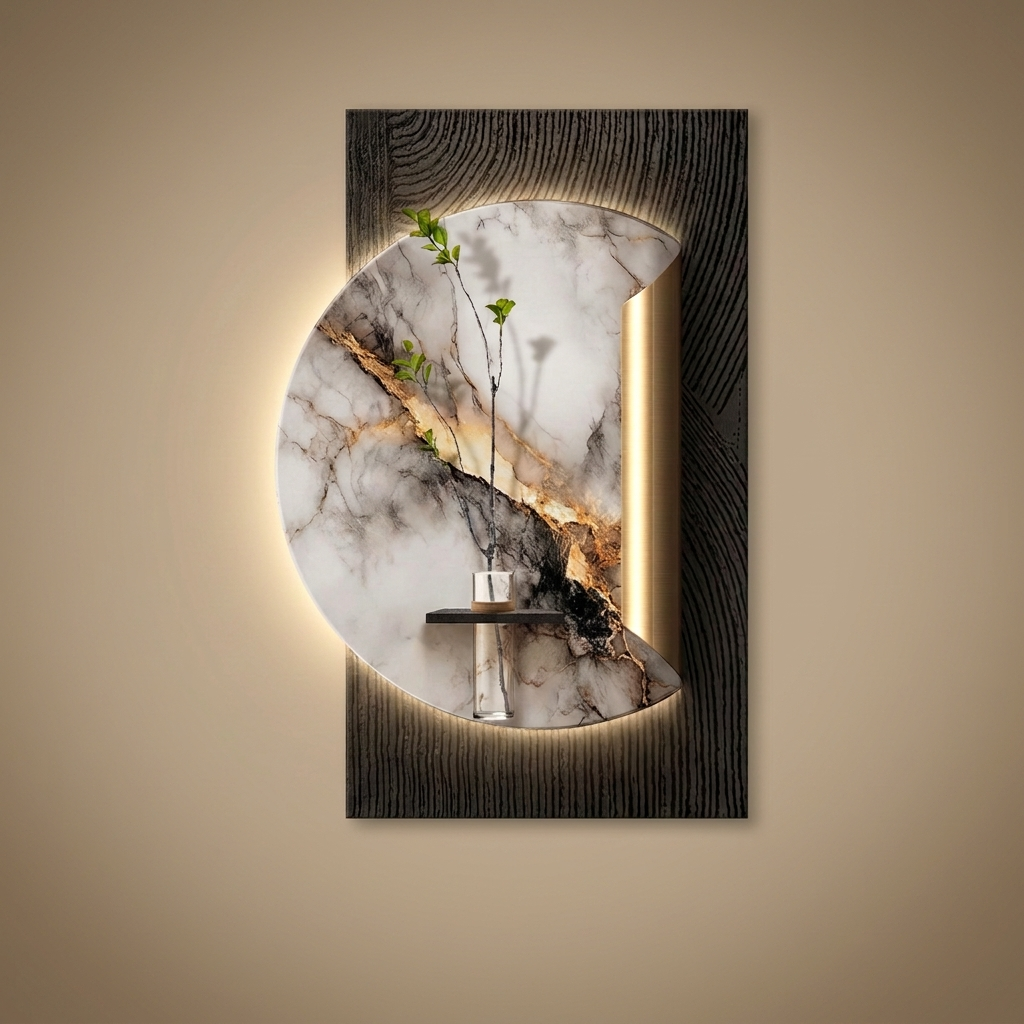Crane backlit wall art panel, style b