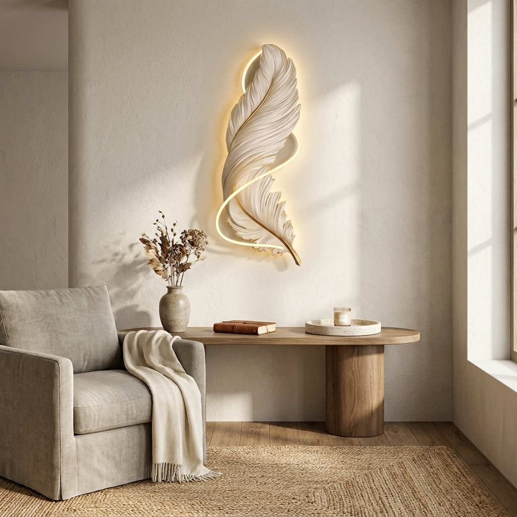 Quill wall art styled in a living room
