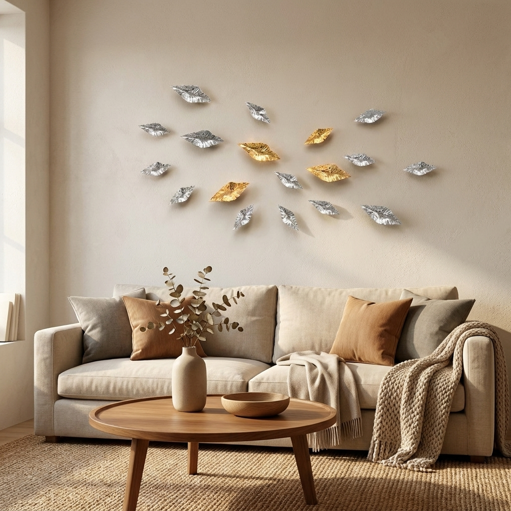 Tiernan wall sculpture styled in a living room