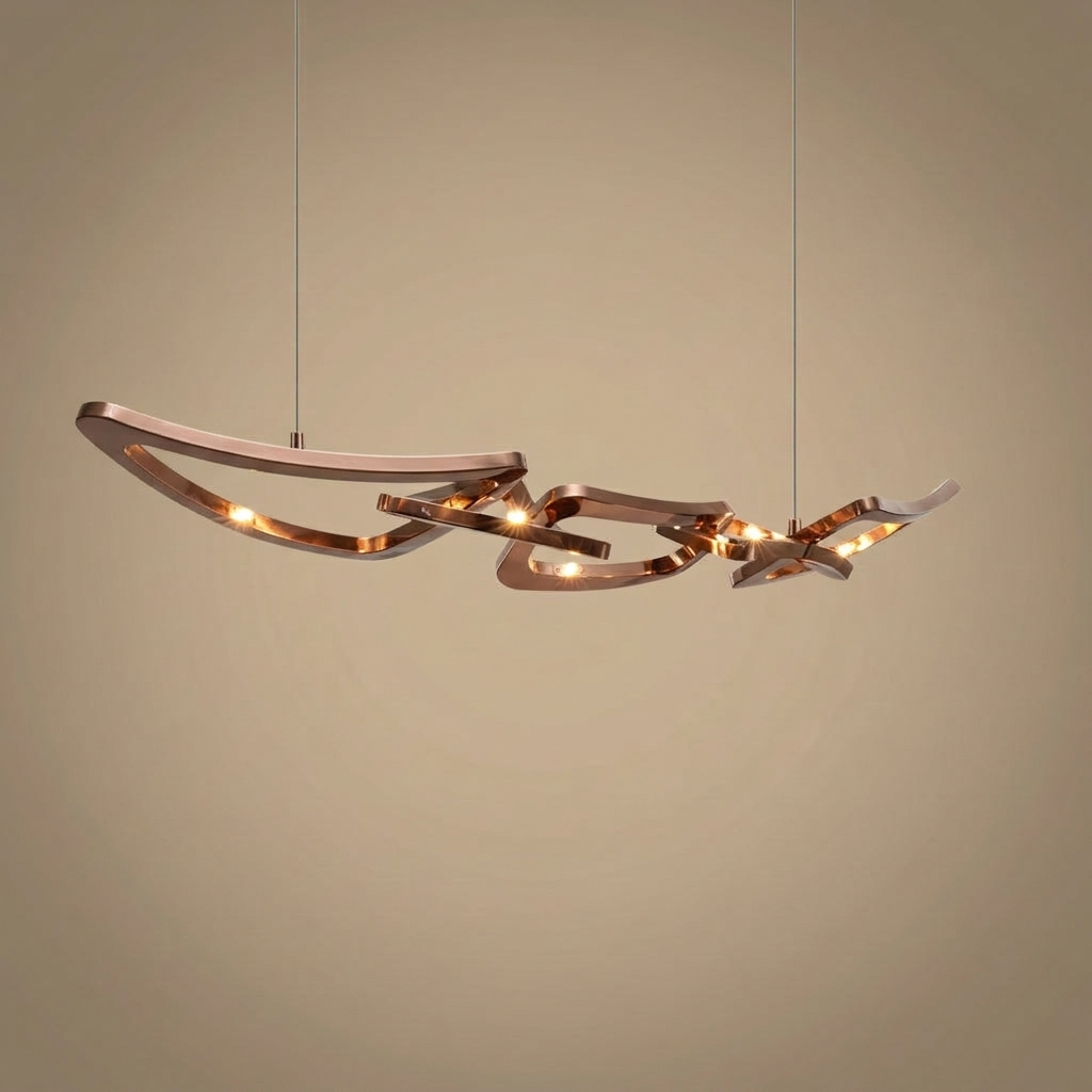 Calix Linear Chandelier - sculptural silhouette
