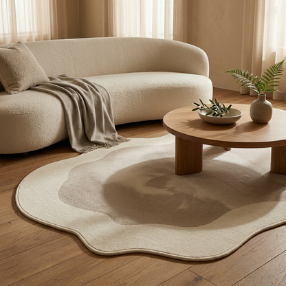Mirelle rug styled in a living room