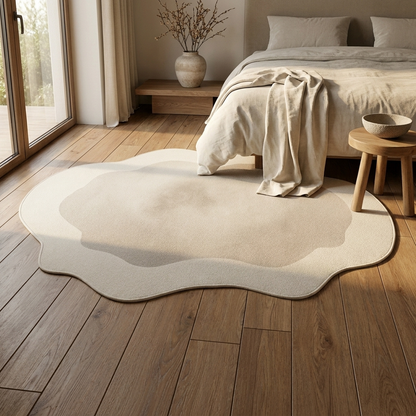 Mirelle rug styled in a bedroom
