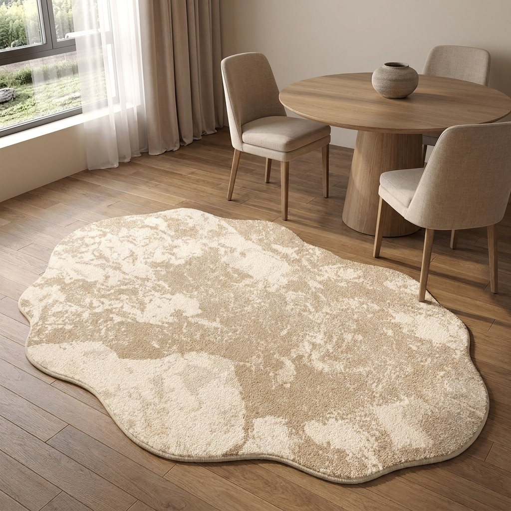 Reverie rug styled in a dining room