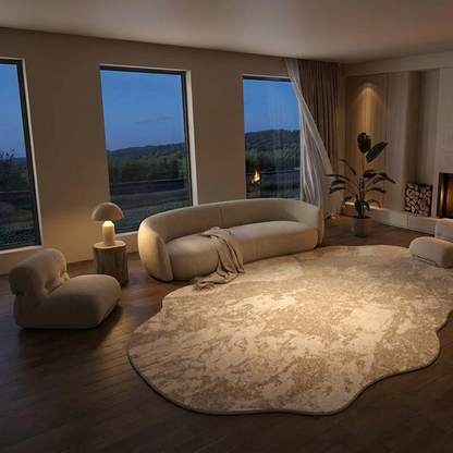 Reverie rug, lit at night