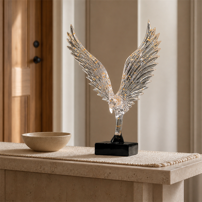 Riven sculpture styled in a entry