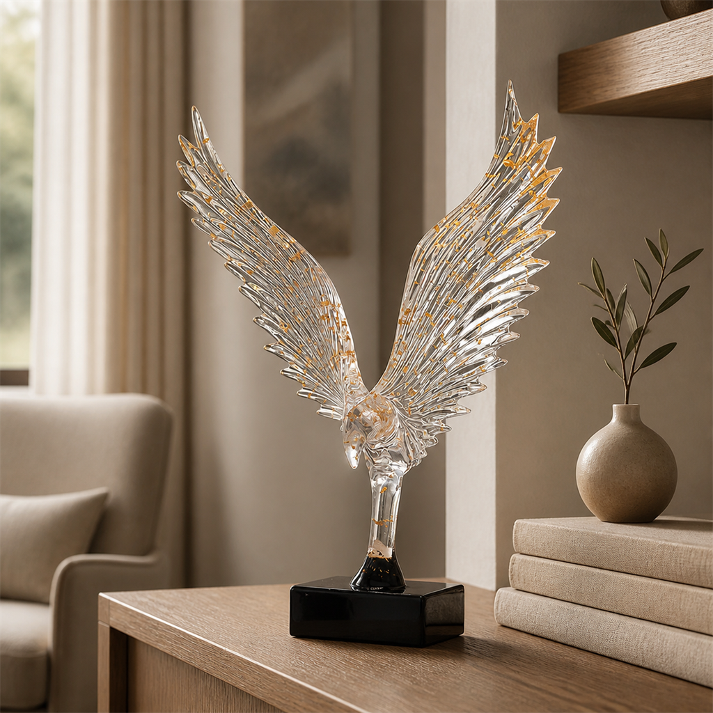 Riven sculpture styled in a study