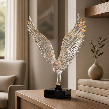 Riven sculpture styled in a study