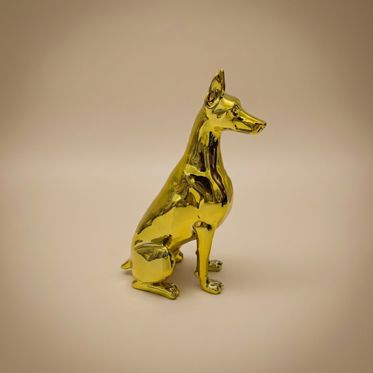 Rufus dog figurine, gold