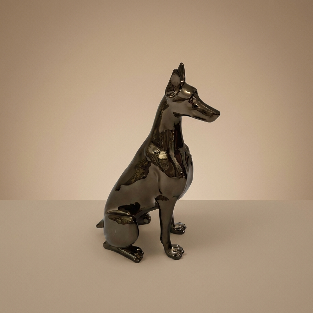 Rufus dog figurine, bronze