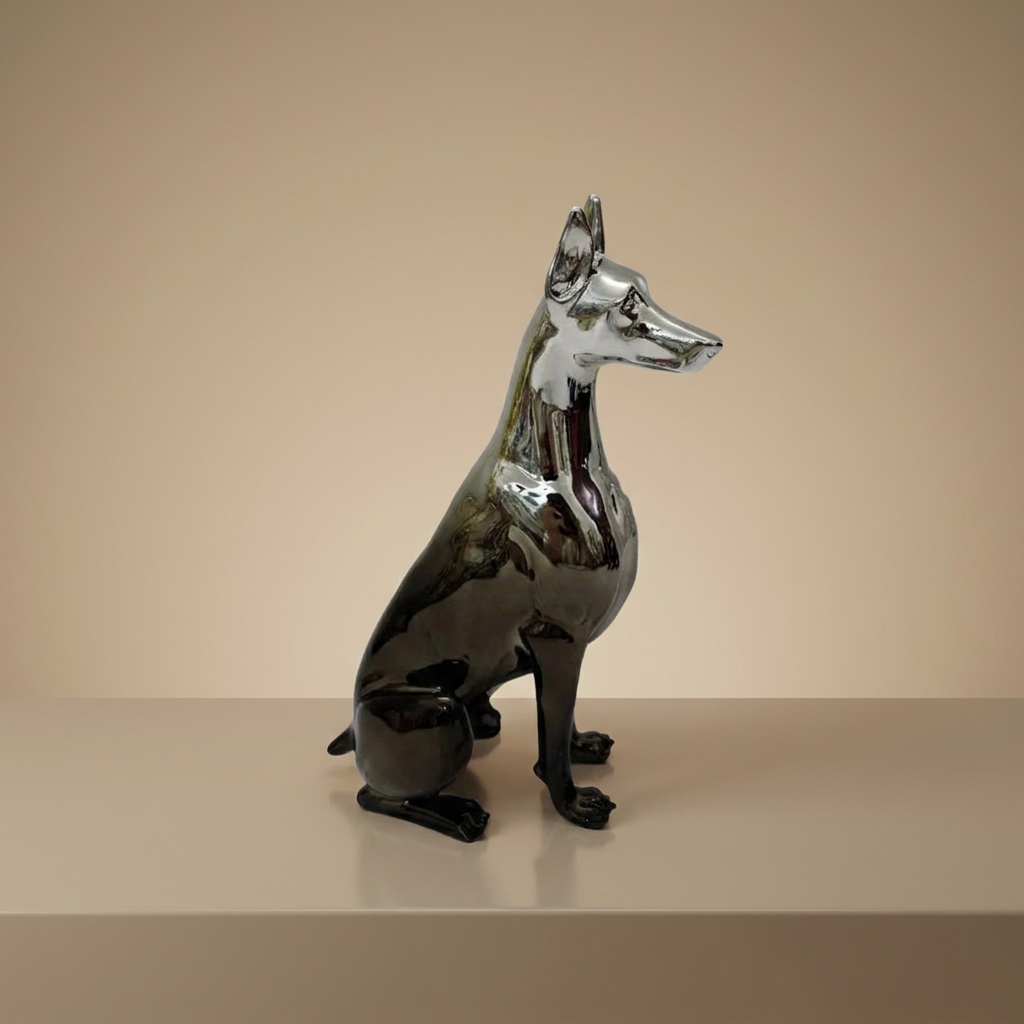 Rufus dog figurine, graphite