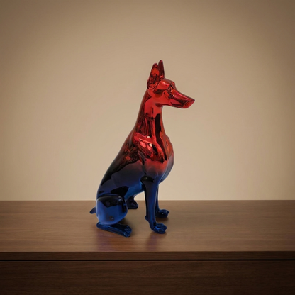 Rufus dog figurine, ruby sapphire