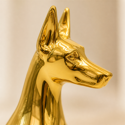Rufus dog figurine, detail