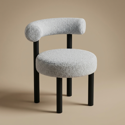 Sable Accent Stool — Dove Grey Shearling