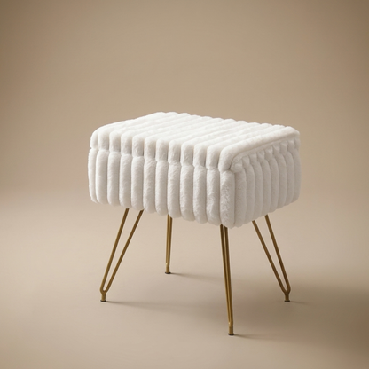 Saffron vanity stool, ivory