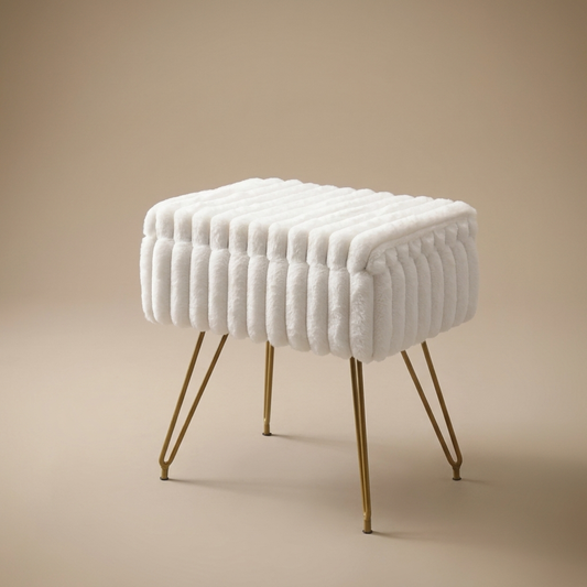 Saffron vanity stool, ivory