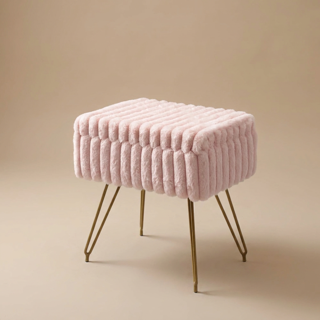 Saffron vanity stool, blush