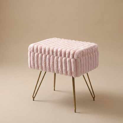 Saffron vanity stool, blush