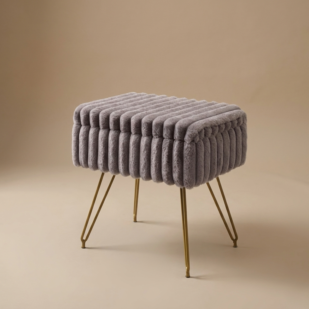 Saffron vanity stool, dove grey