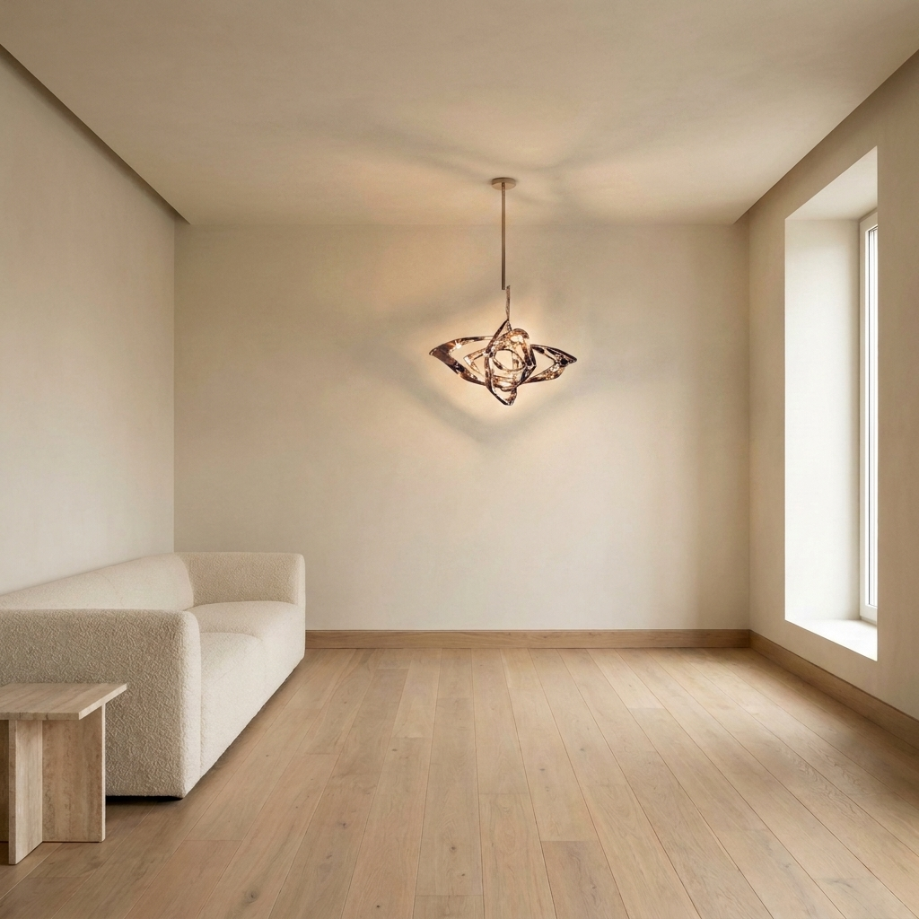 Calix Art Pendant styled in a living room