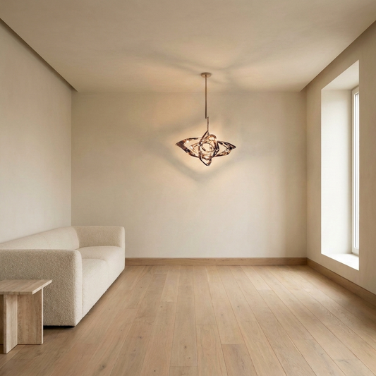 Calix Art Pendant styled in a living room