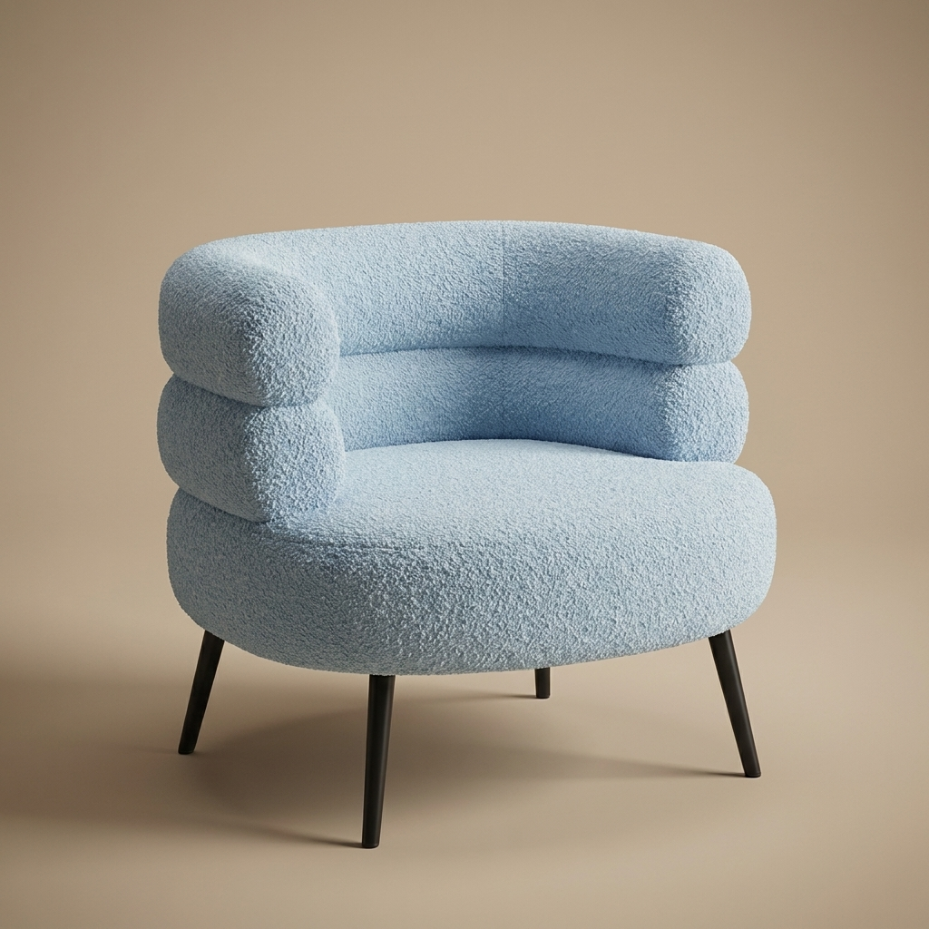 Seren vanity stool, powder blue
