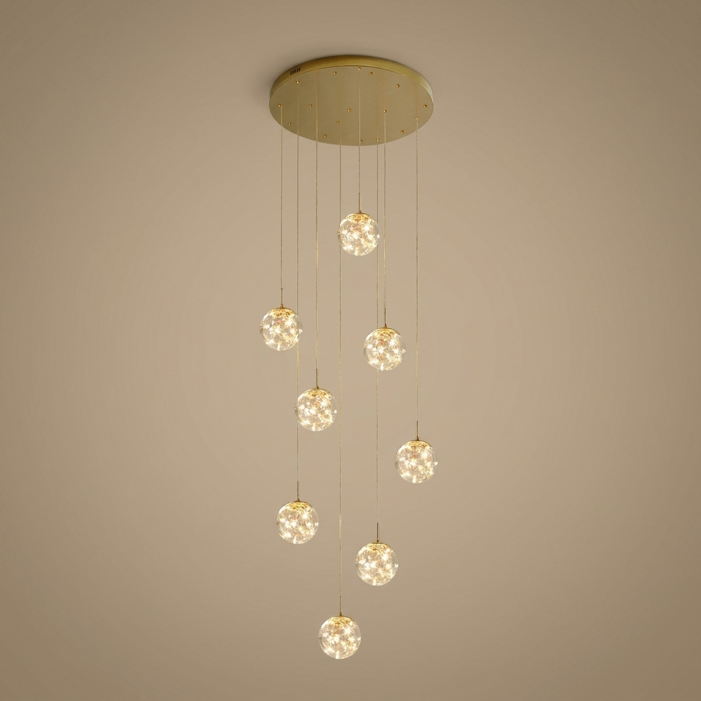 Severin cluster chandelier, 8 orbs