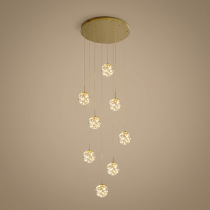 Severin cluster chandelier, 8 orbs