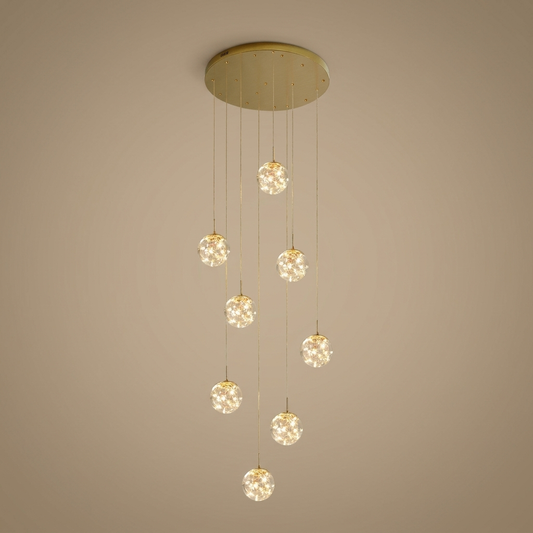 Severin cluster chandelier, 8 orbs