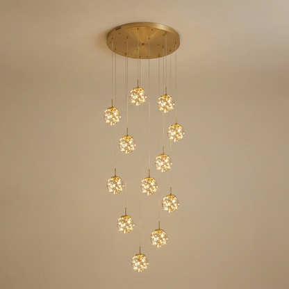 Severin cluster chandelier, 12 orbs