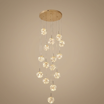 Severin cluster chandelier, 15 orbs