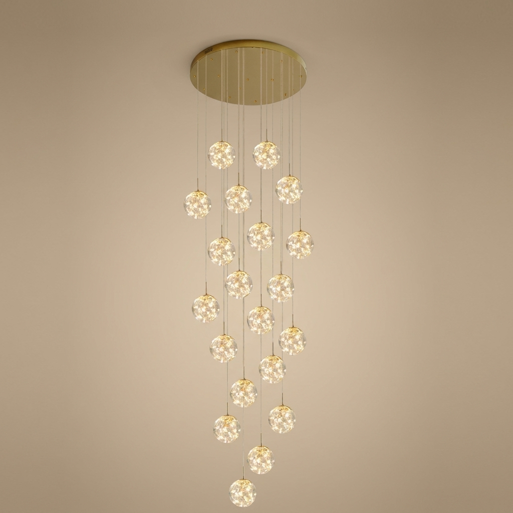 Severin cluster chandelier, 20 orbs