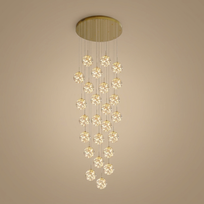 Severin cluster chandelier, 25 orbs