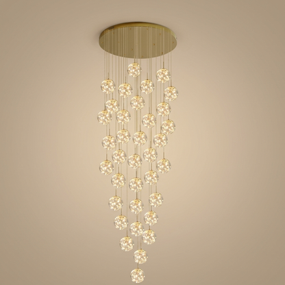 Severin cluster chandelier, 40 orbs