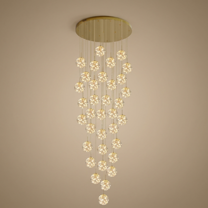 Severin cluster chandelier, 50 orbs